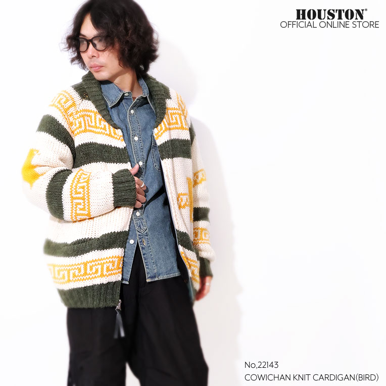 HOUSTON / ヒューストン 22143 COWICHAN KNIT CARDIGAN(BIRD