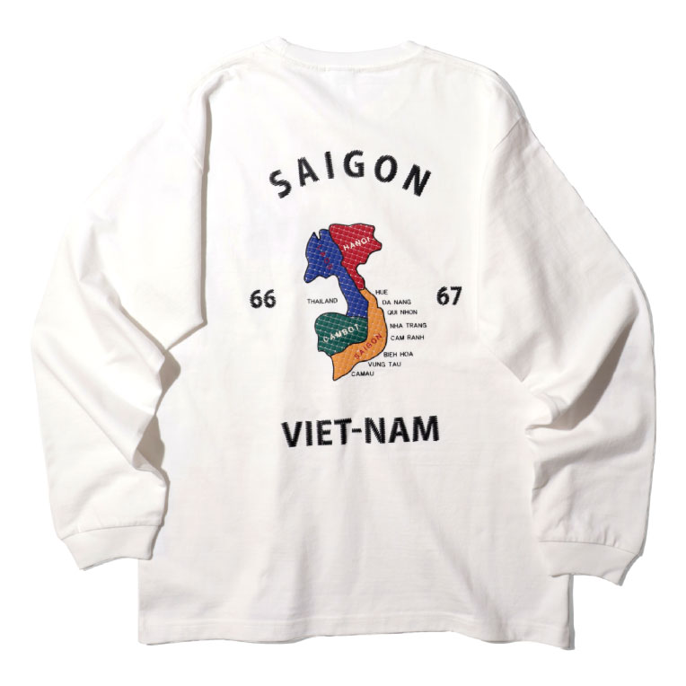 HOUSTON / ヒューストン 22153 SOUVENIR L/S TEE(MAP) / スーベニア