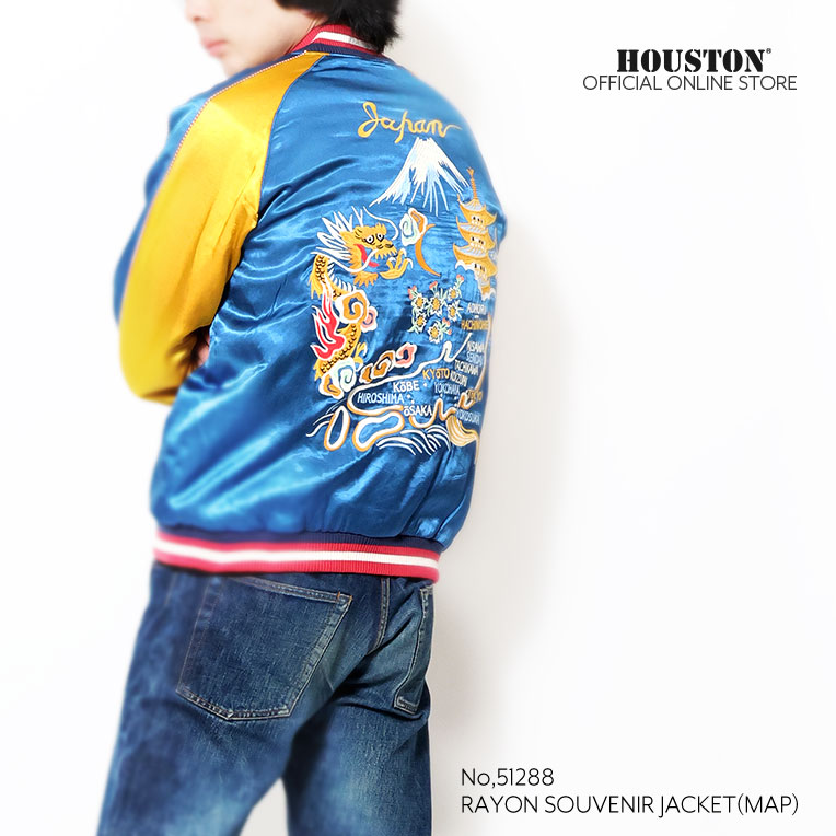 HOUSTON / ヒューストン 51288 RAYON SOUVENIR JACKET (MAP