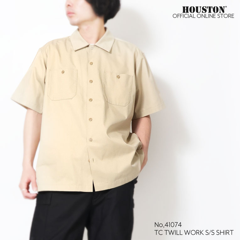 HOUSTON / ヒューストン 41074 TC TWILL WORK S/S SHIRT / TCツイル ...