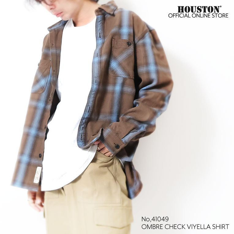 HOUSTON / ヒューストン 41049 OMBRE CHECK VIYELLA SHIRT / オンブレ―チェックビエラシャツ -全6色- |  ブランド別カテゴリー,HOUSTON,2024秋冬モデル,トップス | HOUSTON