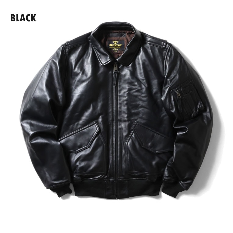 HOUSTON / ヒューストン 8192 SHEEP LEATHER CWU45P FLIGHT JACKET / シープレザーCWU45P  -全1色- フライトジャケット 羊革 ミリタリー MILITARY メンズ 襟 キルティング 中綿 バイカー 秋冬 アクションプリーツ リブ  [8192] | ブランド別カテゴリー,HOUSTON,ジャケット ...