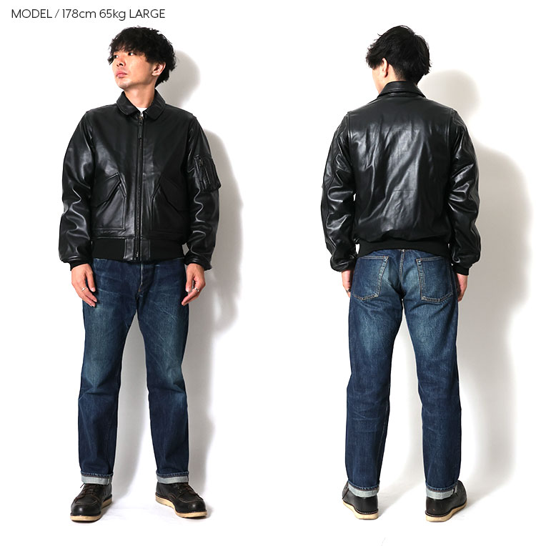 HOUSTON / ヒューストン 8192 SHEEP LEATHER CWU45P FLIGHT JACKET / シープレザーCWU45P  -全1色- フライトジャケット 羊革 ミリタリー MILITARY メンズ 襟 キルティング 中綿 バイカー 秋冬 アクションプリーツ リブ  [8192] | ブランド別カテゴリー,HOUSTON,ジャケット ...