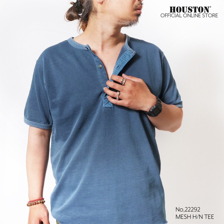 HOUSTON / ヒューストン 22292 MESH H/N TEE / メッシュ ヘンリー