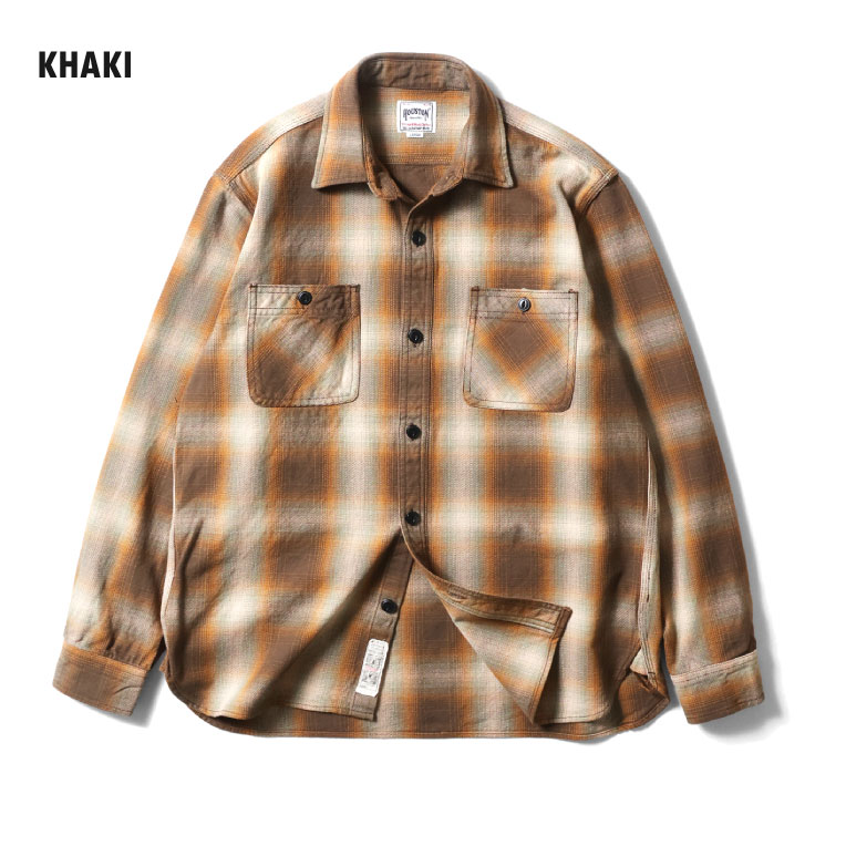HOUSTON / ヒューストン 41252 OMBRE CHECK VIYELLA SHIRT / オン