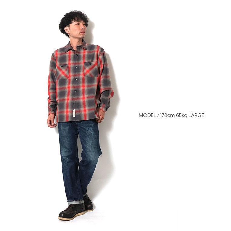 「 HOUSTON ヒューストン 」 OMBRE CHECK VIYELLA SHIRT オンブレーチェック ビエラ シャツ 41252 / ヒューストン チェックシャツ オンブレチェック ビエラシャツ 長袖シャツ ネルシャツ ミリタリー カジュアル 2025AW HOUSTON / ヒューストン 41252 OMBRE CHECK VIYELLA SHIRT / オン