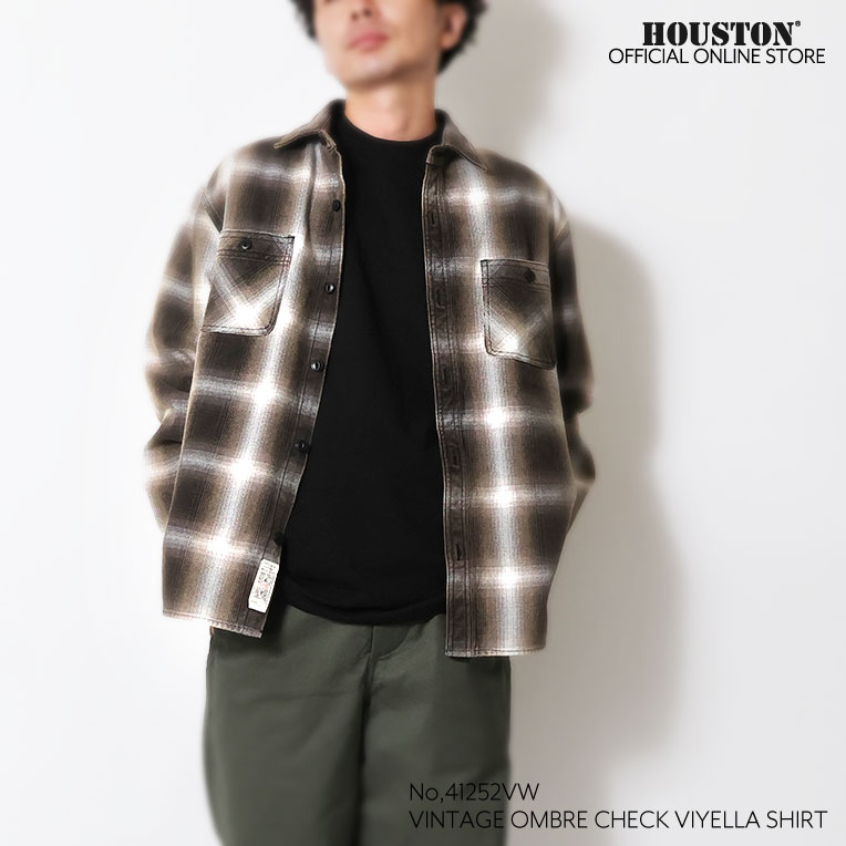 HOUSTON / ヒューストン 41252VW VINTAGE OMBRE CHECK VIYELLA SHIRT