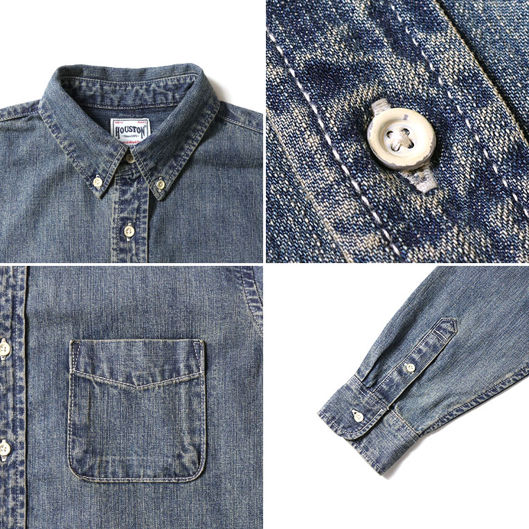 HOUSTON / ヒューストン 41256 DENIM BD SHIRT / デニムボタンダウン