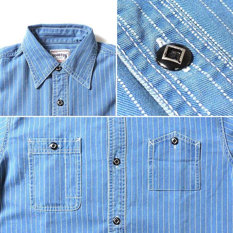 HOUSTON / ヒューストン 41260 INDIGO WABASH 40's WORK SHIRT