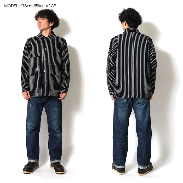 Houston ストライプカバーオール Lサイズ HOUSTON / ヒューストン 51429 INDIGO HICKORY COVERALL
