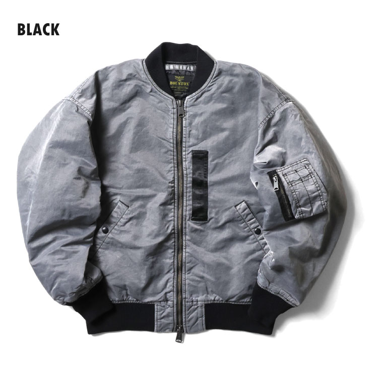 ヒューストン MA-1 中綿 厚手 HOUSTON / ヒューストン 51505 PIGMENT DYE RELAX MA-1 FLIGHT JACKET