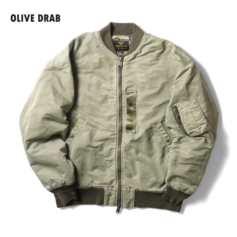HOUSTON / ヒューストン 51505 PIGMENT DYE RELAX MA-1 FLIGHT JACKET
