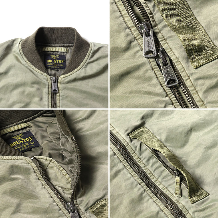 HOUSTON / ヒューストン 51505 PIGMENT DYE RELAX MA-1 FLIGHT JACKET