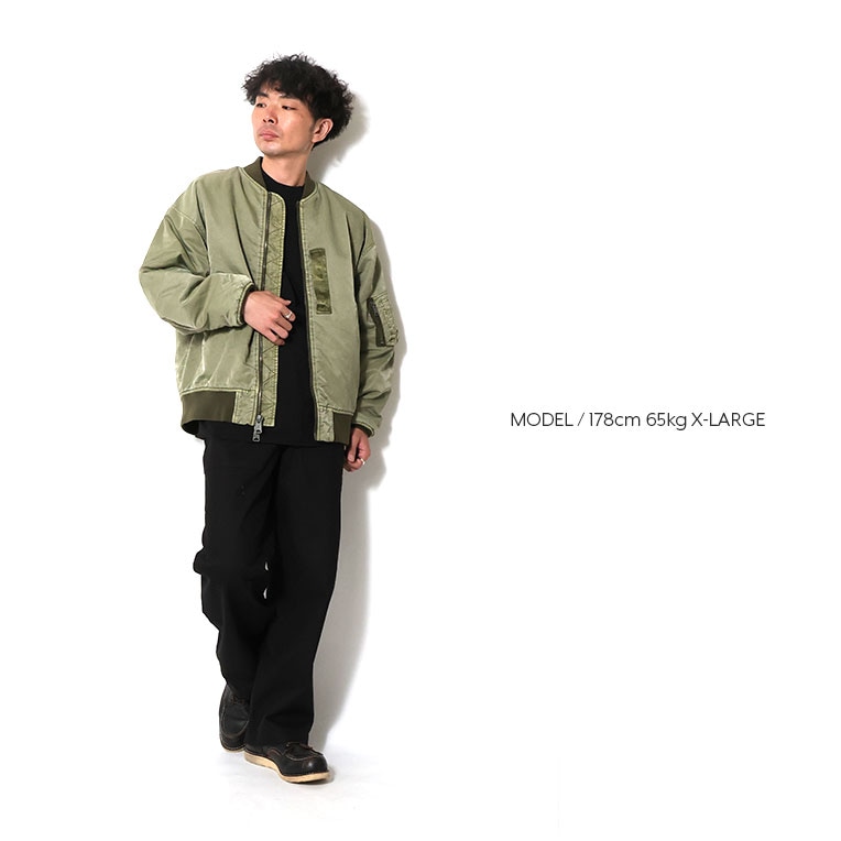 HOUSTON / ヒューストン 51505 PIGMENT DYE RELAX MA-1 FLIGHT JACKET