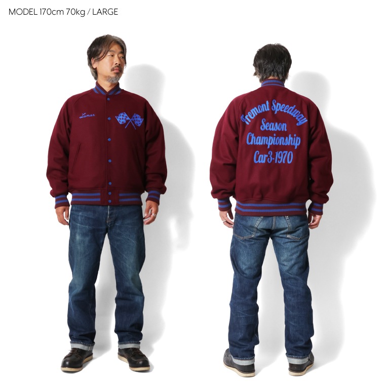 「 HOUSTON ヒューストン 」 MELTON AWARD JACKET (FREMONT) メルトン アワード ジャケット (フリーモント) 51518 / ヒューストン メルトンジャケット アワードジャケット スタジャン 刺繍 カレッジ カジュアル アメカジ 2025AW HOUSTON / ヒューストン 51518 MELTON AWARD JACKET (FREMONT
