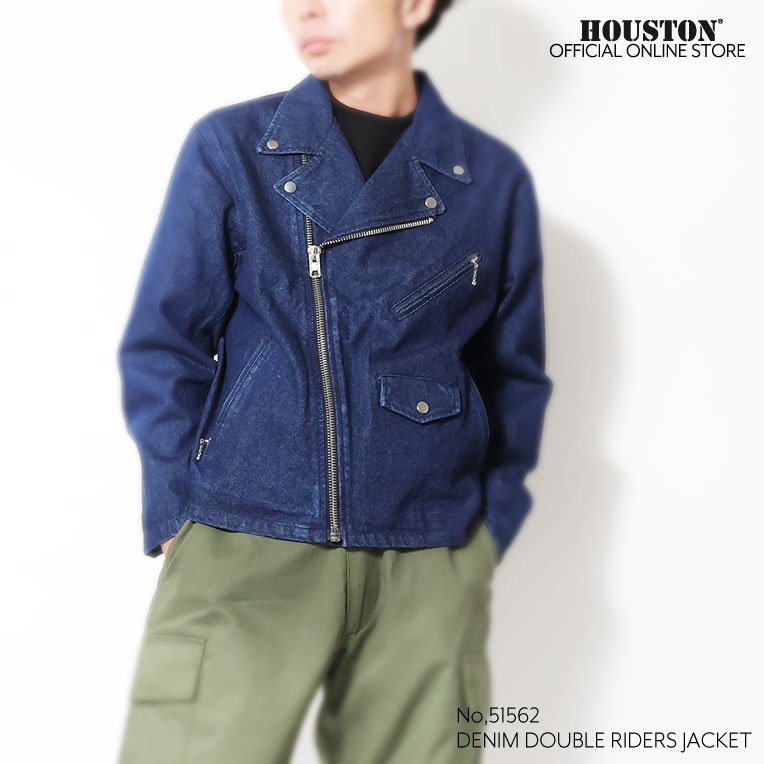 HOUSTON / ヒューストン 51562 DENIM DOUBLE RIDERS JACKET / デニム