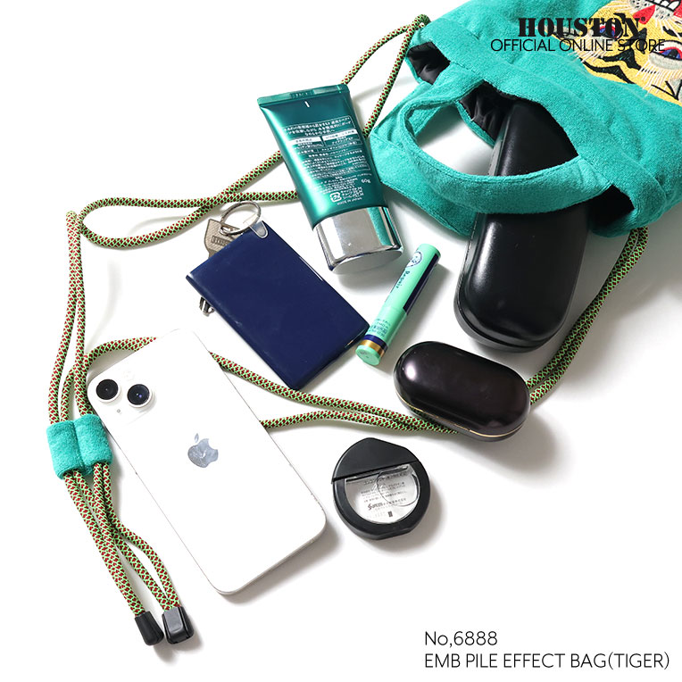 HOUSTON / ヒューストン 6888 EMB PILE EFFECT BAG (TIGER) / 刺繍