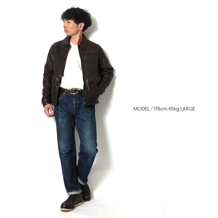 HOUSTON / ヒューストン 8225 LEATHER COLLAR JACKET / レザー