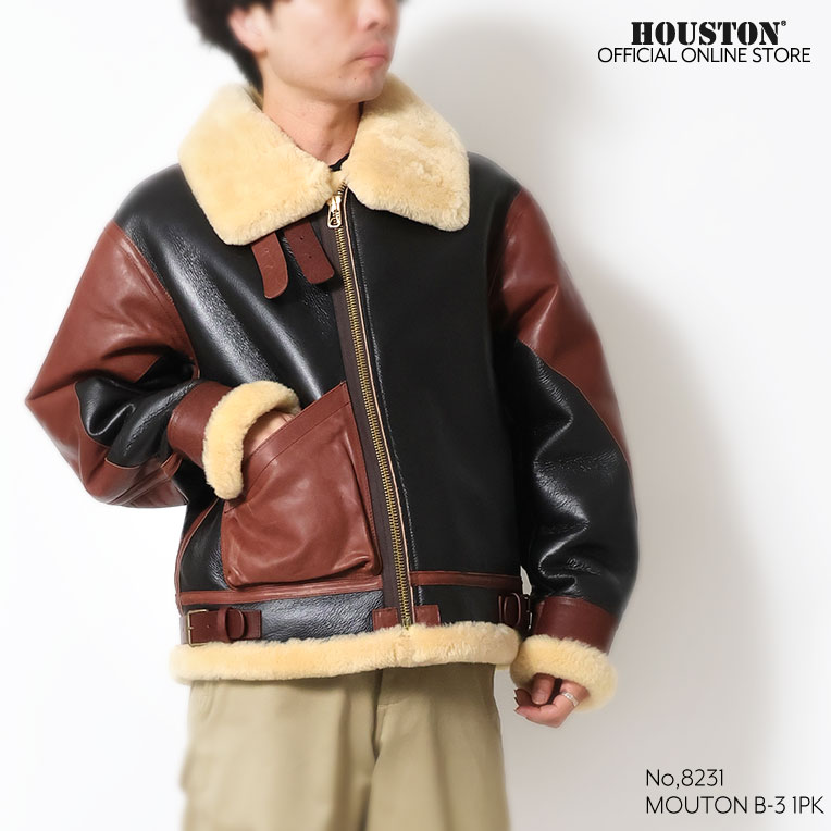 HOUSTON / ヒューストン 8231 MOUTON B-3 FLIGHT JACKET -1POCKET