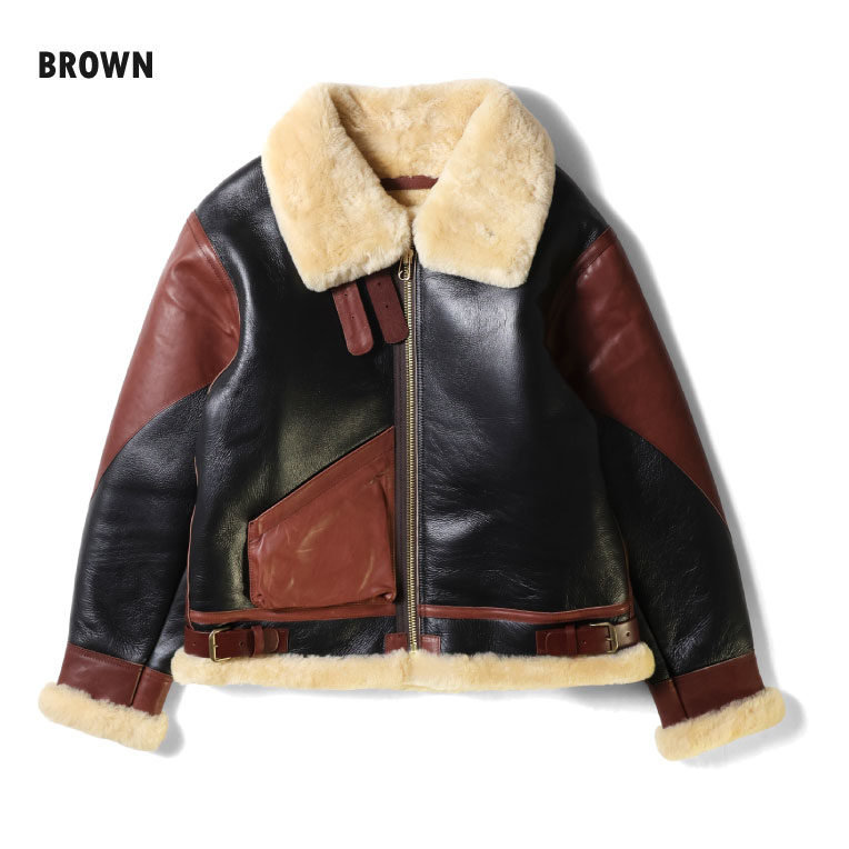 HOUSTON / ヒューストン 8231 MOUTON B-3 FLIGHT JACKET -1POCKET