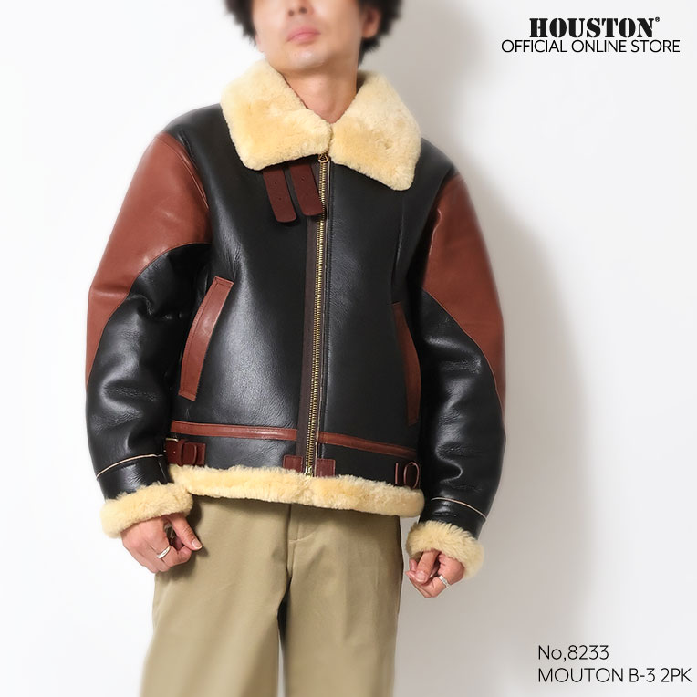 HOUSTON / ヒューストン 8233 MOUTON B-3 FLIGHT JACKET -2POCKET