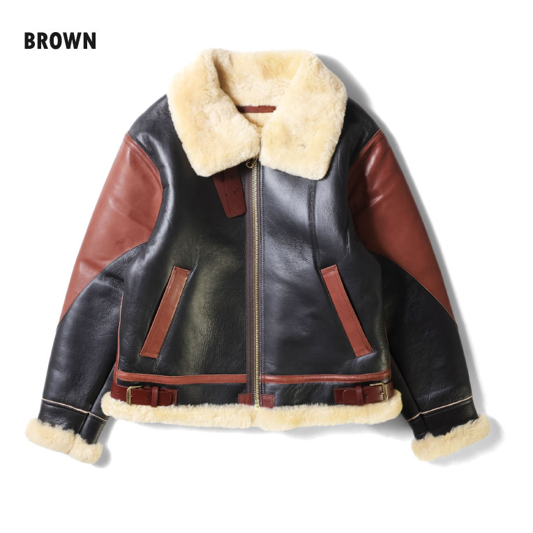 HOUSTON / ヒューストン 8233 MOUTON B-3 FLIGHT JACKET -2POCKET