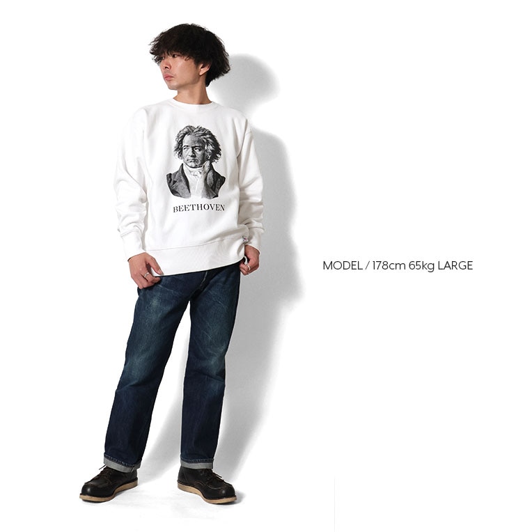 HOUSTON / ヒューストン 22319 PRINT U.S COTTON R/V SWEAT(Beethoven