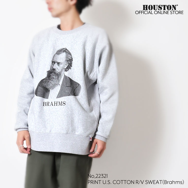 HOUSTON / ヒューストン 22321 PRINT U.S COTTON R/V SWEAT(Brahms