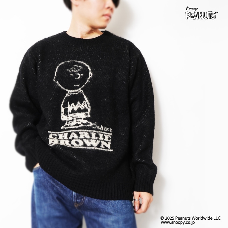 HOUSTON / ヒューストン 22347 PEANUTS MOHAIR WOOL SWEATER (CHARLIE