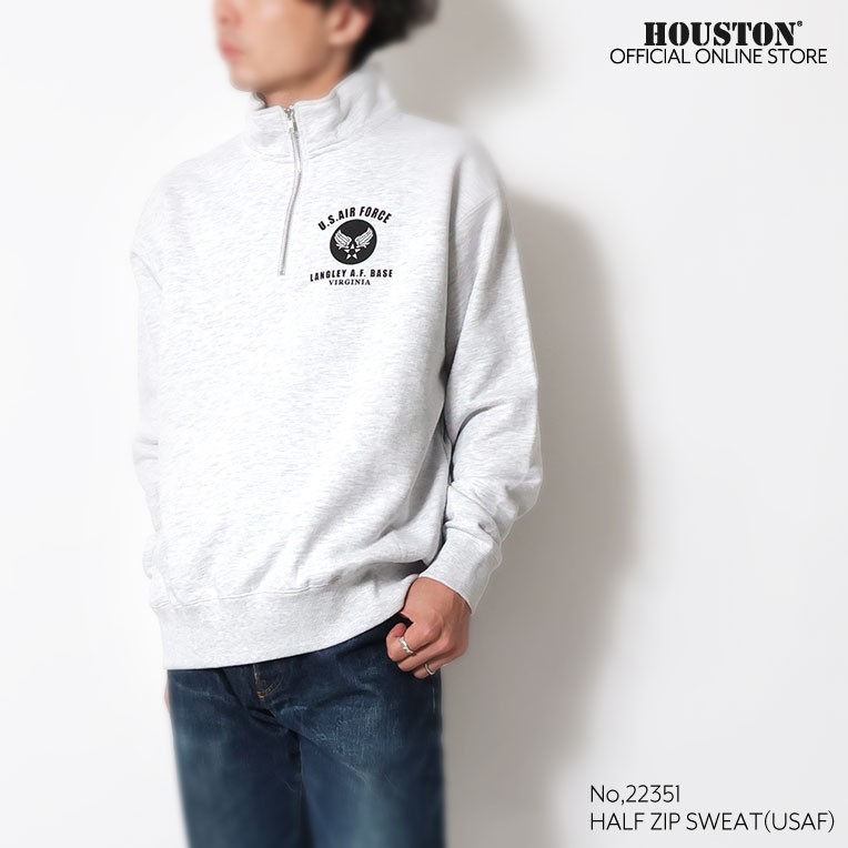 HOUSTON / ヒューストン 22351 HALF ZIP SWEAT (USAF) / ハーフジップ
