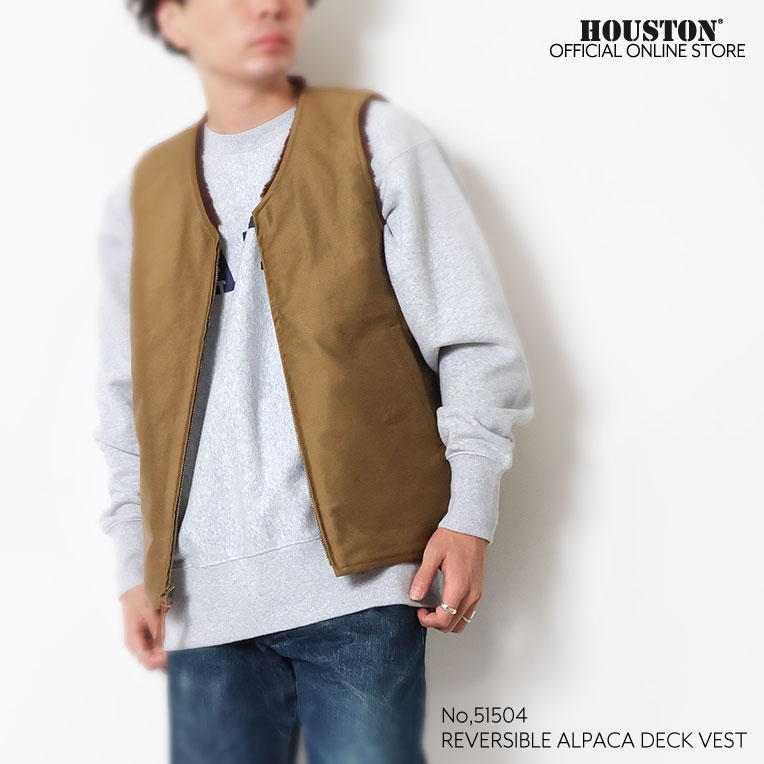 HOUSTON deck vest ヒューストン　デッキベスト HOUSTON / ヒューストン 51504 REVERSIBLE ALPACA DECK VEST