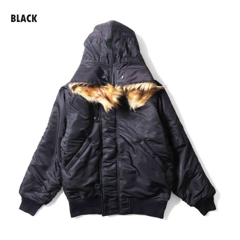 HOSTON ヒューストン S N-2B フライトジャケット ブラック HOUSTON / ヒューストン 51536 N-2B / N-2Bフライトジャケット