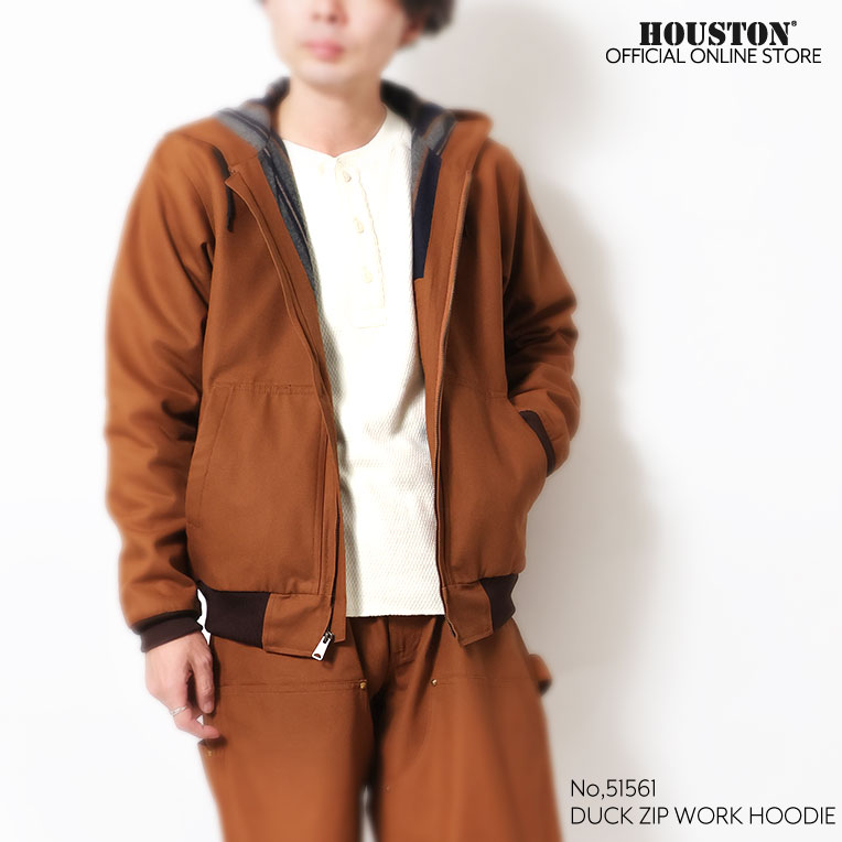 HOUSTON / ヒューストン 51561 DUCK ZIP WORK HOODIE / ダックジップ