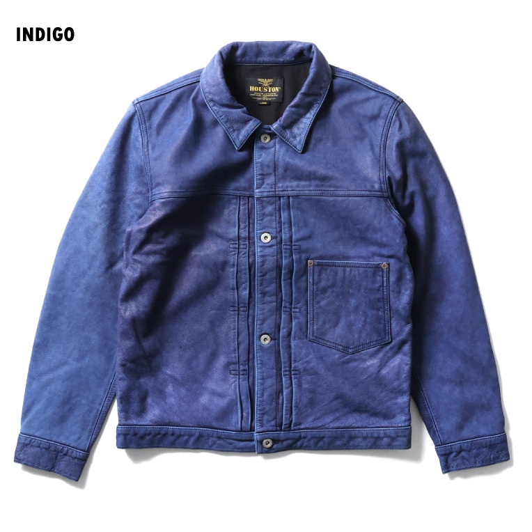 OFFICIAL限定】HOUSTON / ヒューストン 8222 INDIGO LEATHER TRUCKER