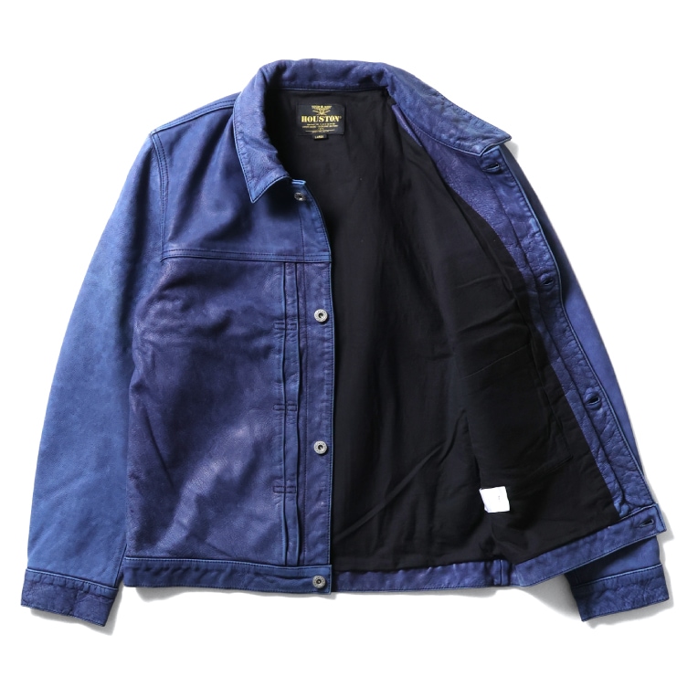 OFFICIAL限定】HOUSTON / ヒューストン 8222 INDIGO LEATHER TRUCKER