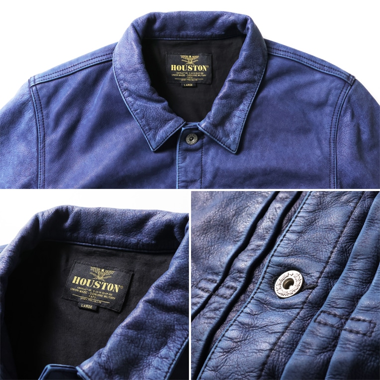 OFFICIAL限定】HOUSTON / ヒューストン 8222 INDIGO LEATHER TRUCKER