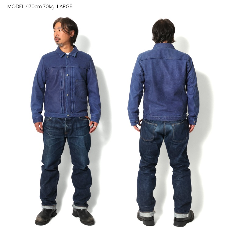 OFFICIAL限定】HOUSTON / ヒューストン 8222 INDIGO LEATHER TRUCKER