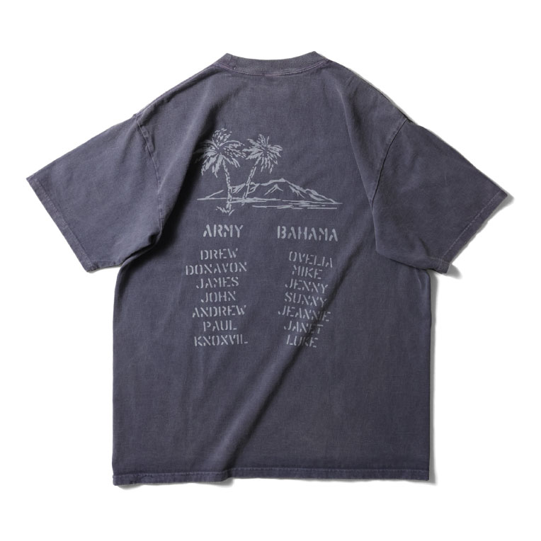 HOUSTON / ヒューストン 22424 PIGMENT PRINT TEE (COAST GUARD