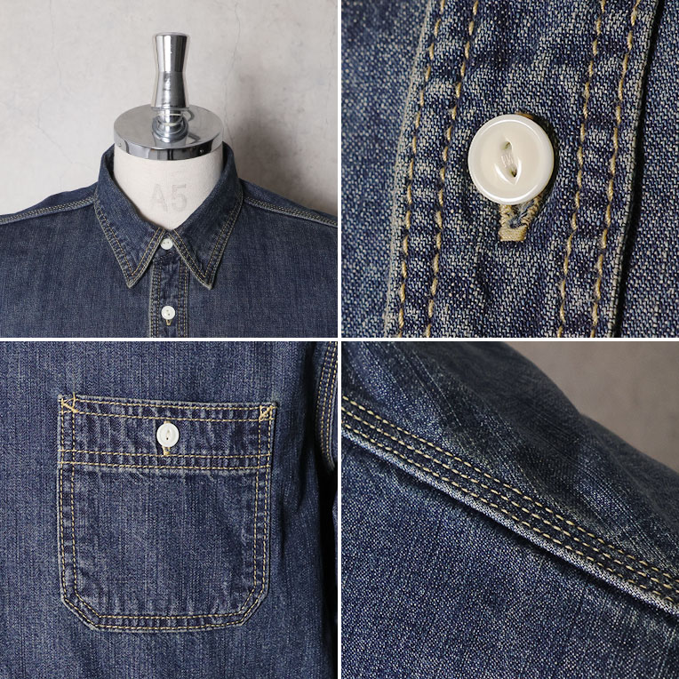 ヒューストン 楽天市場】HOUSTON shits HOUSTON ウェア・シャツ デニムシャツ WORK DENIM COTTON USA ウェア・シャツ