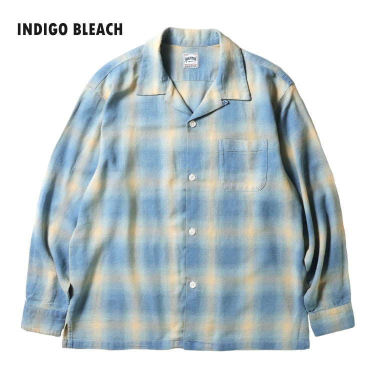 HOUSTON / ヒューストン 41272 INDIGO HB OMBRE CHECK L/S SHIRT