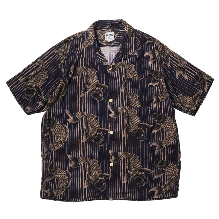 HOUSTON / ヒューストン 41296 ALOHA SHIRT (鯉) / アロハシャツ (鯉