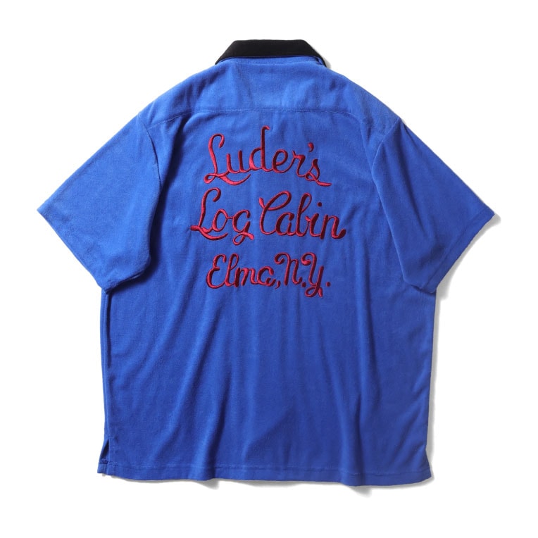 新品タグ付き＊HOUSTON パイルボーリングシャツ ブルー M HOUSTON / ヒューストン 41323 PILE BOWLING SHIRT(LUDER'S) / パイル
