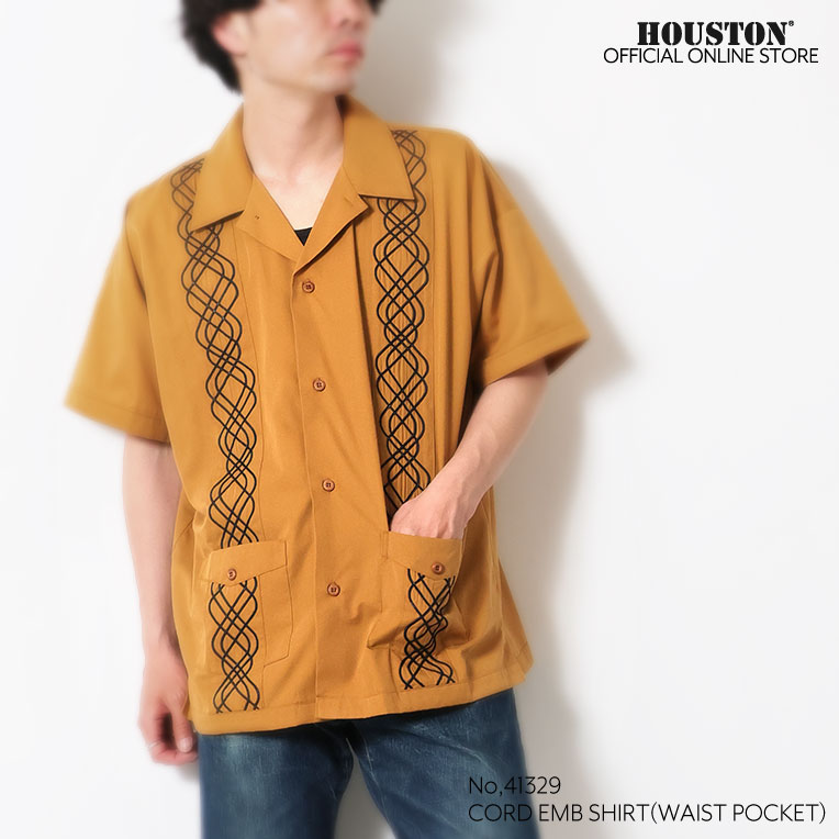 HOUSTON / ヒューストン 41329 CORD EMBROIDERY SHIRT(WAIST POCKET
