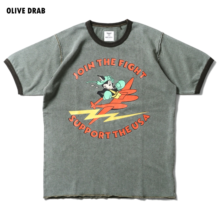 HOUSTON / ヒューストン 22401 MESH PRINT TEE (JOIN THE FIGHT