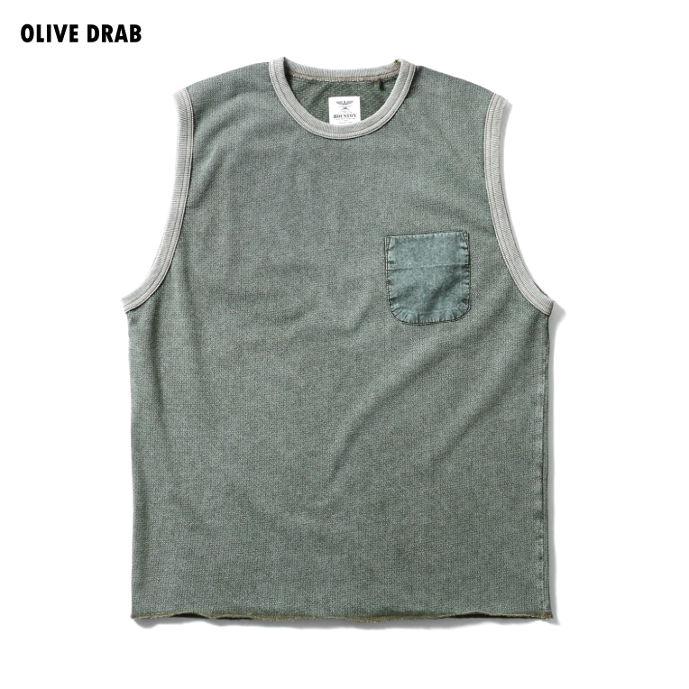 HOUSTON / ヒューストン 22406 MESH SLEEVELESS POCKET TEE / メッシュ