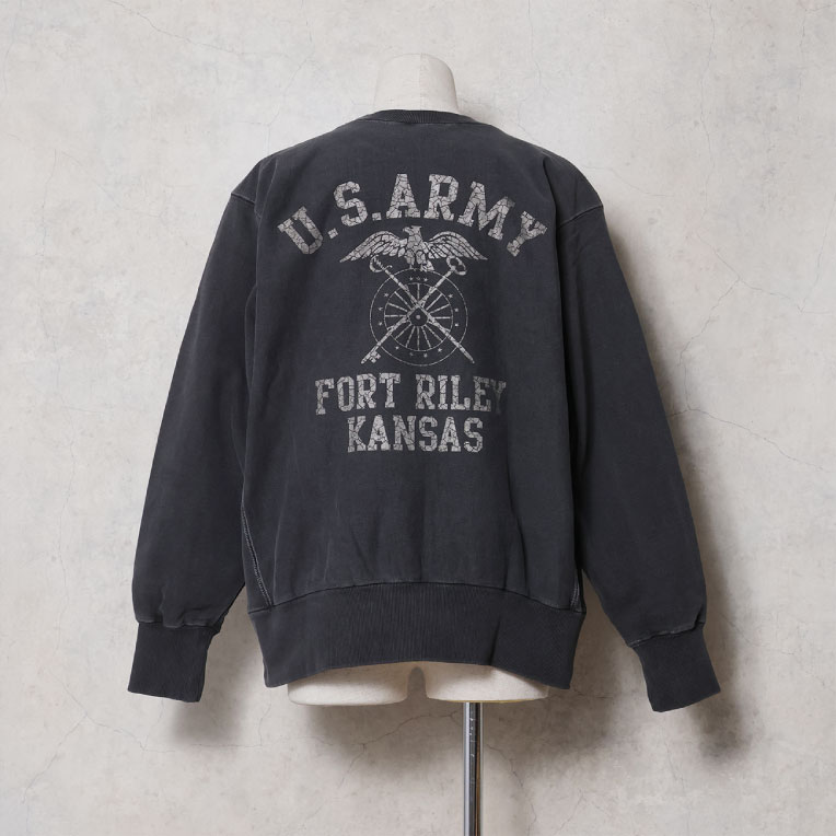 HOUSTON / ヒューストン 22465 PIGMENT R/W SWEAT SHIRT(ARMY