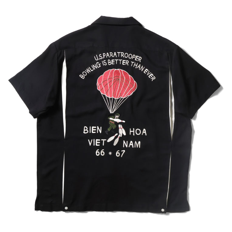 HOUSTON ヒューストン ボウリングシャツ レッド　XL HOUSTON / ヒューストン 41299 BOWLING L/S SHIRT (NEW JERSEY) / 長袖