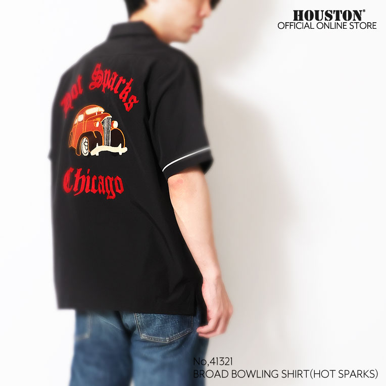 HOUSTON ヒューストン ボウリングシャツ レッド　XL HOUSTON / ヒューストン 41299 BOWLING L/S SHIRT (NEW JERSEY) / 長袖