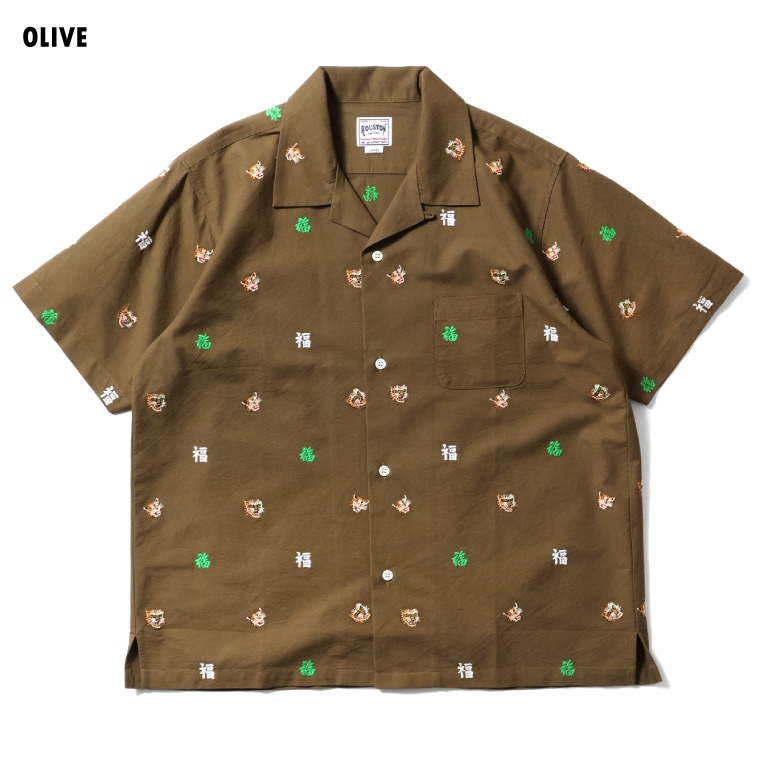 HOUSTON / ヒューストン 41344 OXFORD EMBROIDERY S/S SHIRT (VIETNAM