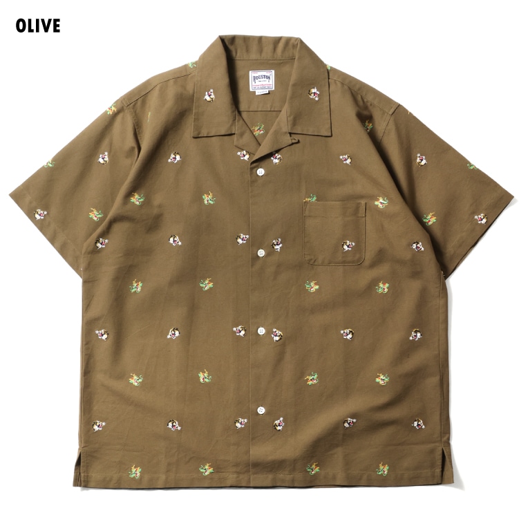 HOUSTON / ヒューストン 41346 OXFORD EMBROIDERY S/S SHIRT (龍虎